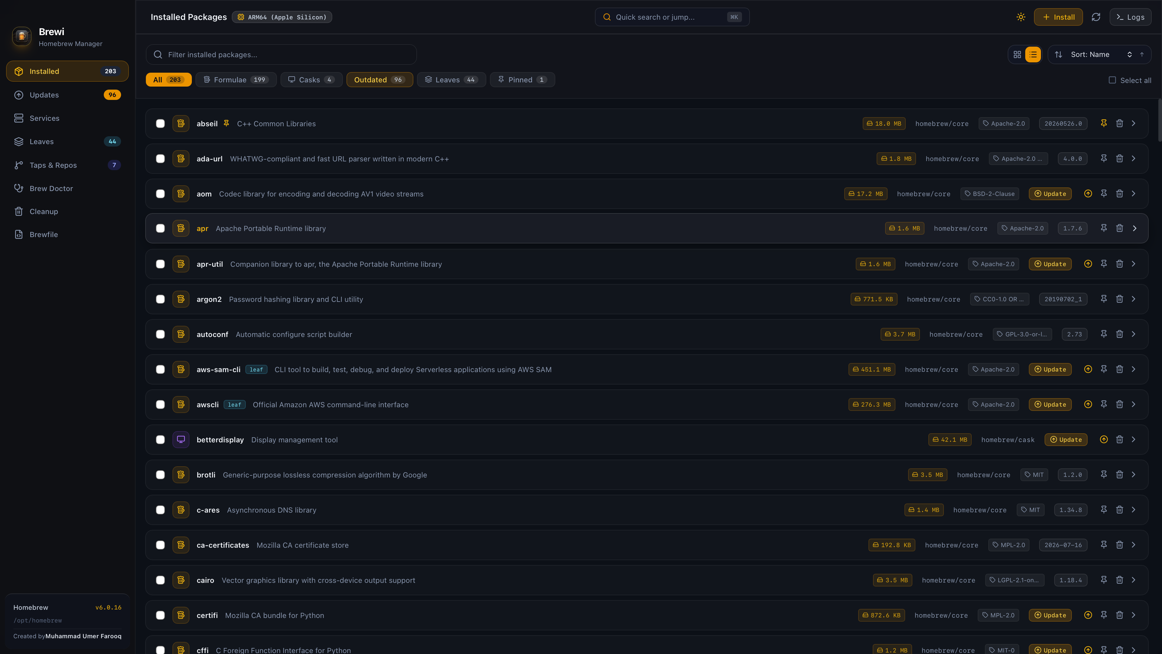 Brewi Desktop Interface Screenshot
